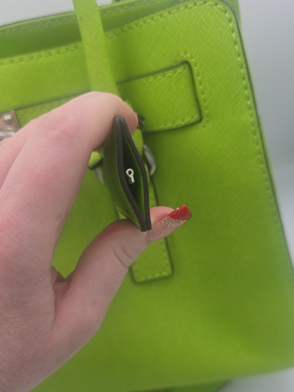 Michael Kors Lime Green Saffiano Leather Satchel - Picture 4 of 11